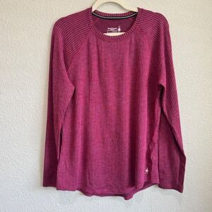 Smartwool Womens Thermal Merino 250 Rib Crew Top Base Layer L Cabincore Cozy